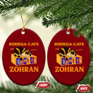 Bodega Cats for Zohran Ceramic Ornament New York Mamdani Supporter Mayor Cute Cat TS02 Print Your Wear
