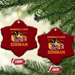 Bodega Cats for Zohran Ceramic Ornament New York Mamdani Supporter Mayor Cute Cat TS02 Print Your Wear