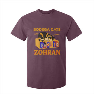 Bodega Cats for Zohran T Shirt For Kid New York Mamdani Supporter Mayor Cute Cat TS02 Maroon Print Your Wear