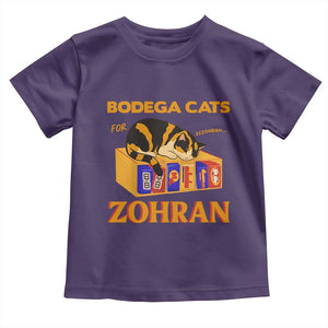 Bodega Cats for Zohran Toddler T Shirt New York Mamdani Supporter Mayor Cute Cat TS02 Purple Print Your Wear