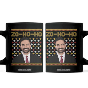 Zo Ho Ho Ugly Christmas Sweater Coffee Mug Funny Zohran Mamdani Holiday TS02 Black Print Your Wear