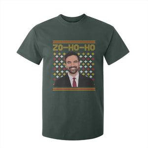 Zo Ho Ho Ugly Christmas Sweater T Shirt For Kid Funny Zohran Mamdani Holiday TS02 Dark Forest Green Print Your Wear