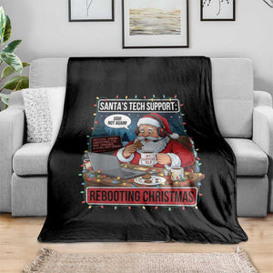 Funny Santa Tech Support Christmas Throw Blanket Rebooting Christmas Geek Humor Gift TS02 Print Your Wear
