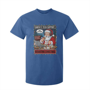 Funny Santa Tech Support Christmas T Shirt For Kid Rebooting Christmas Geek Humor Gift TS02 Royal Blue Print Your Wear