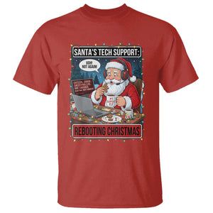 Funny Santa Tech Support Christmas T Shirt Rebooting Christmas Geek Humor Gift TS02 Red Print Your Wear