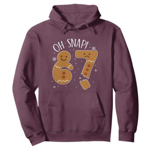 Oh Snap 67 Gingerbread Meme Hoodie Broken Cookie Six Seven Holiday Gag Christmas Vibes TS02 Maroon Print Your Wear