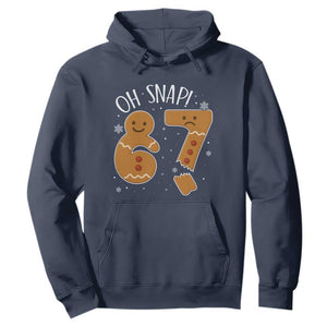 Oh Snap 67 Gingerbread Meme Hoodie Broken Cookie Six Seven Holiday Gag Christmas Vibes TS02 Navy Print Your Wear