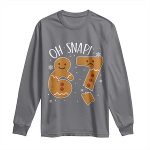 Oh Snap 67 Gingerbread Meme Long Sleeve Shirt Broken Cookie Six Seven Holiday Gag Christmas Vibes TS02 Charcoal Print Your Wear