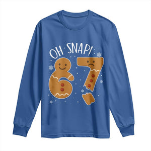 Oh Snap 67 Gingerbread Meme Long Sleeve Shirt Broken Cookie Six Seven Holiday Gag Christmas Vibes TS02 Royal Blue Print Your Wear