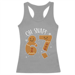 Oh Snap 67 Gingerbread Meme Racerback Tank Top Broken Cookie Six Seven Holiday Gag Christmas Vibes TS02 Sport Gray Print Your Wear