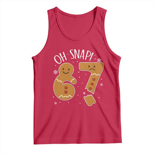 Oh Snap 67 Gingerbread Meme Tank Top Broken Cookie Six Seven Holiday Gag Christmas Vibes TS02 Red Print Your Wear