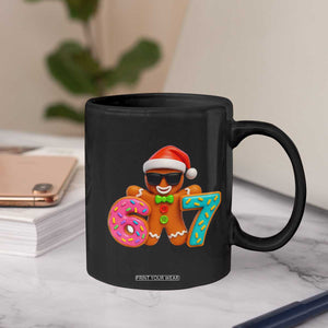 Funny 67 Meme Gingerbread Donut Coffee Mug Cool Christmas Cookie Six Seven Santa Hat Sprinkles TS02 Print Your Wear
