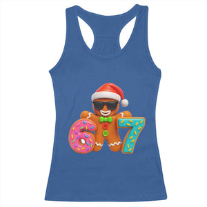 Funny 67 Meme Gingerbread Donut Racerback Tank Top Cool Christmas Cookie Six Seven Santa Hat Sprinkles TS02 Royal Blue Print Your Wear