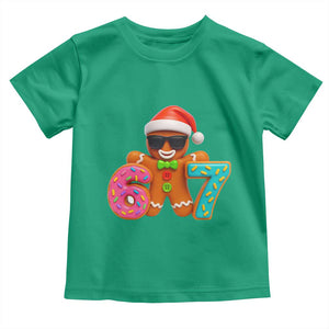 Funny 67 Meme Gingerbread Donut Toddler T Shirt Cool Christmas Cookie Six Seven Santa Hat Sprinkles TS02 Irish Green Print Your Wear