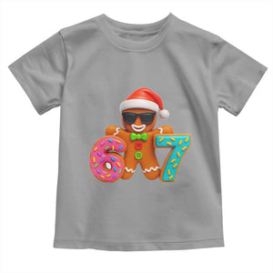 Funny 67 Meme Gingerbread Donut Toddler T Shirt Cool Christmas Cookie Six Seven Santa Hat Sprinkles TS02 Sport Gray Print Your Wear