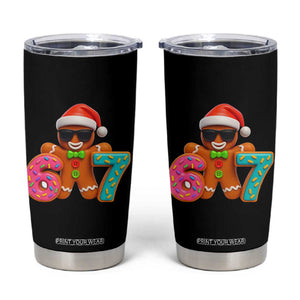 Funny 67 Meme Gingerbread Donut Tumbler Cup Cool Christmas Cookie Six Seven Santa Hat Sprinkles TS02 Black Print Your Wear
