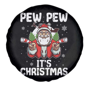 Funny Pew Pew Santa Christmas Spare Tire Cover Angry Santa with Candy Cane Guns Holiday Humor TS02 Print Your Wear