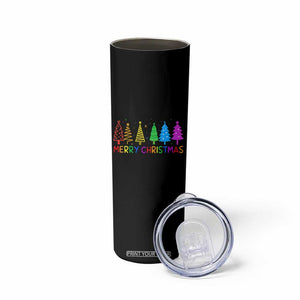 Colorful Rainbow Christmas Trees Skinny Tumbler Merry Xmas Fun Festive Holiday Pride Gift TS02 Print Your Wear