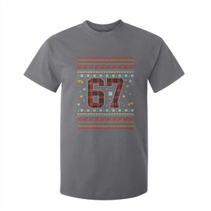 67 Christmas Red Plaid T Shirt For Kid Funny Six Seven Meme Holiday Vibes Graphic TS02 Charcoal Print Your Wear