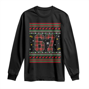 67 Christmas Red Plaid Long Sleeve Shirt Funny Six Seven Meme Holiday Vibes Graphic TS02 Black Print Your Wear