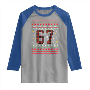67 Christmas Red Plaid Raglan Shirt Funny Six Seven Meme Holiday Vibes Graphic TS02 Sport Gray Royal Print Your Wear