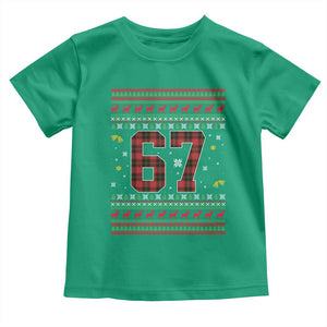 67 Christmas Red Plaid Toddler T Shirt Funny Six Seven Meme Holiday Vibes Graphic TS02 Irish Green Print Your Wear