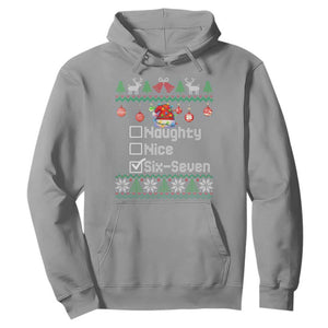 Funny 67 Christmas Checklist Hoodie Naughty Nice Six Seven Meme Holiday TS02 Sport Gray Print Your Wear