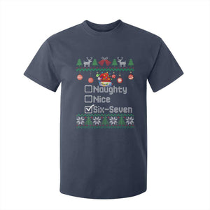 Funny 67 Christmas Checklist T Shirt For Kid Naughty Nice Six Seven Meme Holiday TS02 Navy Print Your Wear