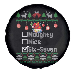 Funny 67 Christmas Checklist Spare Tire Cover Naughty Nice Six Seven Meme Holiday TS02 Print Your Wear