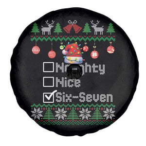 Funny 67 Christmas Checklist Spare Tire Cover Naughty Nice Six Seven Meme Holiday TS02 Print Your Wear