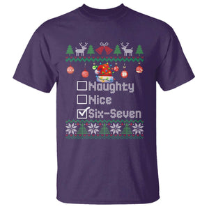 Funny 67 Christmas Checklist T Shirt Naughty Nice Six Seven Meme Holiday TS02 Purple Print Your Wear