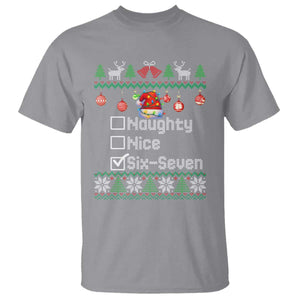Funny 67 Christmas Checklist T Shirt Naughty Nice Six Seven Meme Holiday TS02 Sport Gray Print Your Wear