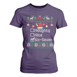 Funny 67 Christmas Checklist T Shirt For Women Naughty Nice Six Seven Meme Holiday TS02 Purple Print Your Wear