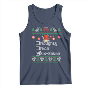 Funny 67 Christmas Checklist Tank Top Naughty Nice Six Seven Meme Holiday TS02 Navy Print Your Wear