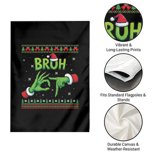 Christmas Bruh 67 Green Hands Meme Garden Flag Funny Six Seven Meme Holiday Ugly Sweater TS02 Print Your Wear
