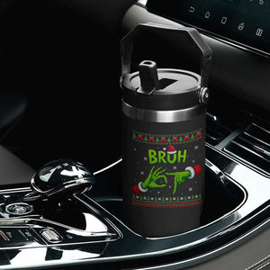 Christmas Bruh 67 Green Hands Meme Flip Straw Tumbler Funny Six Seven Meme Holiday Ugly Sweater TS02 Print Your Wear