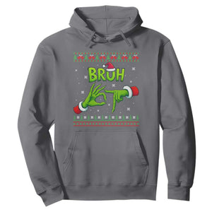 Christmas Bruh 67 Green Hands Meme Hoodie Funny Six Seven Meme Holiday Ugly Sweater TS02 Charcoal Print Your Wear