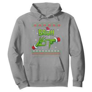 Christmas Bruh 67 Green Hands Meme Hoodie Funny Six Seven Meme Holiday Ugly Sweater TS02 Sport Gray Print Your Wear