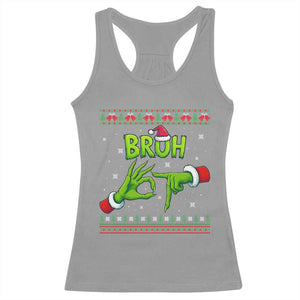 Christmas Bruh 67 Green Hands Meme Racerback Tank Top Funny Six Seven Meme Holiday Ugly Sweater TS02 Sport Gray Print Your Wear
