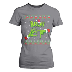 Christmas Bruh 67 Green Hands Meme T Shirt For Women Funny Six Seven Meme Holiday Ugly Sweater TS02 Charcoal Print Your Wear