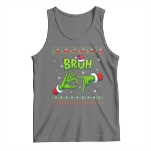 Christmas Bruh 67 Green Hands Meme Tank Top Funny Six Seven Meme Holiday Ugly Sweater TS02 Black Heather Print Your Wear