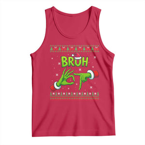 Christmas Bruh 67 Green Hands Meme Tank Top Funny Six Seven Meme Holiday Ugly Sweater TS02 Red Print Your Wear