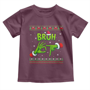 Christmas Bruh 67 Green Hands Meme Toddler T Shirt Funny Six Seven Meme Holiday Ugly Sweater TS02 Maroon Print Your Wear