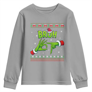 Christmas Bruh 67 Green Hands Meme Youth Sweatshirt Funny Six Seven Meme Holiday Ugly Sweater TS02 Sport Gray Print Your Wear
