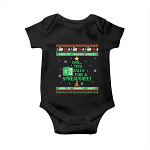 Funny Excel Christmas Tree Baby Onesie This Calls for a Spreadsheet Xmas DIV0 Errors TS02 Black Print Your Wear