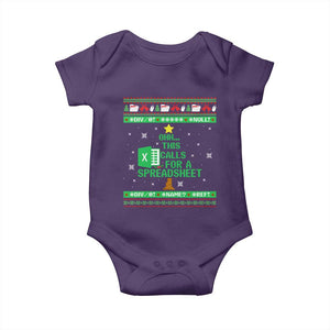 Funny Excel Christmas Tree Baby Onesie This Calls for a Spreadsheet Xmas DIV0 Errors TS02 Purple Print Your Wear