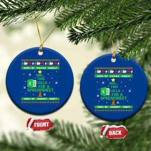 Funny Excel Christmas Tree Ceramic Ornament This Calls for a Spreadsheet Xmas DIV0 Errors TS02 1pc Blue Print Your Wear