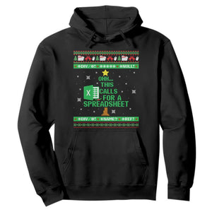 Funny Excel Christmas Tree Hoodie This Calls for a Spreadsheet Xmas DIV0 Errors TS02 Black Print Your Wear