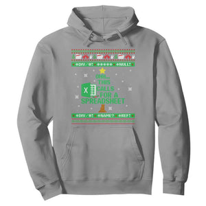 Funny Excel Christmas Tree Hoodie This Calls for a Spreadsheet Xmas DIV0 Errors TS02 Sport Gray Print Your Wear