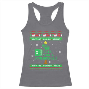 Funny Excel Christmas Tree Racerback Tank Top This Calls for a Spreadsheet Xmas DIV0 Errors TS02 Charcoal Print Your Wear